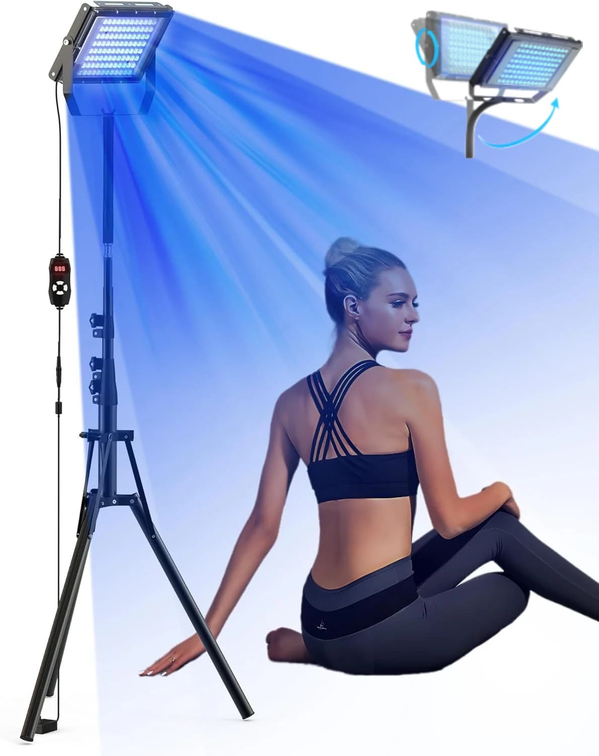 NEW ultraviolet tan lamp 50W sun lamp tripod for tan body 48 pieces blue light lamp wavelength 460nm and 480nm skin care