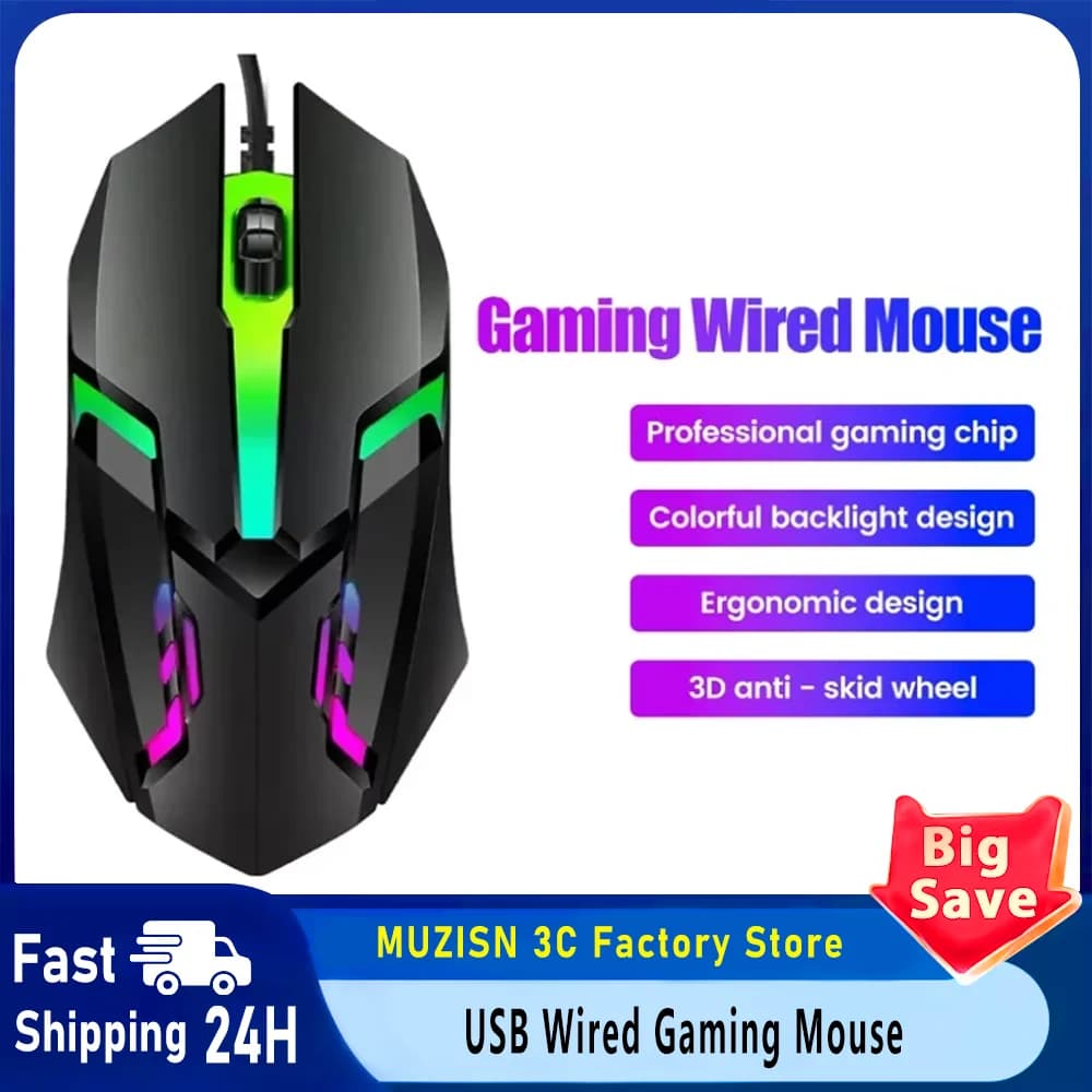 20251 PC ITLY M01 Play Mouse Wired USB Backlit LED Sports For Desktop PC Play Mouse for Office Laptop
