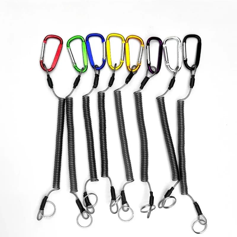 2 pezzi cordino retrattile filo di acciaio cordoncino a spirale resistente sicurezza corda da barca strumenti da pesca cordini accessori da pesca