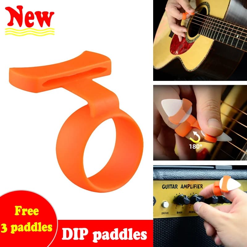 Guitar Picks Holder Finger Cover Folk Acoustic Guitar Auxiliary Artifact Strumming Electric Guitar Non-slip Storage Cover