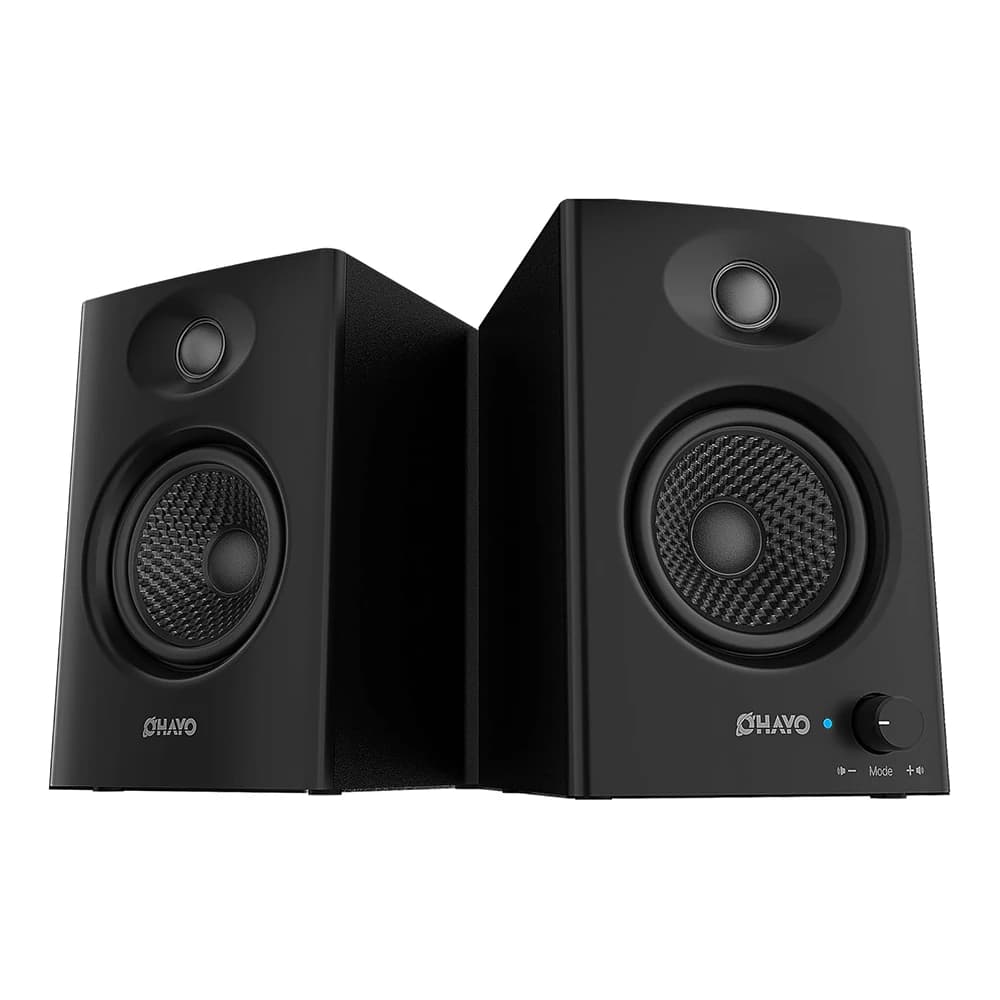 OHAYO Altoparlanti da Scaffale Attivi da 60W con Unità in Fibra di Vetro, Bluetooth 5.3 e Multi-Input (USB/RCA/AUX) - per Gaming PC Immersivo