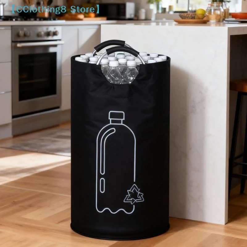 1Pcs Large Capacity Empty Bottle Storage Basket With Aluminum Handle 82L Wastewater Bottle Collector Bag 【AliS8】