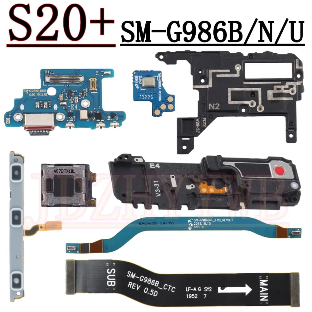 Antenna Microfono Porta di Ricarica Bordo Per Samsung S20 + 5G G986 Auricolare Altoparlante Segnale Del Volume di Alimentazione Scheda Madre Cavo Della Flessione