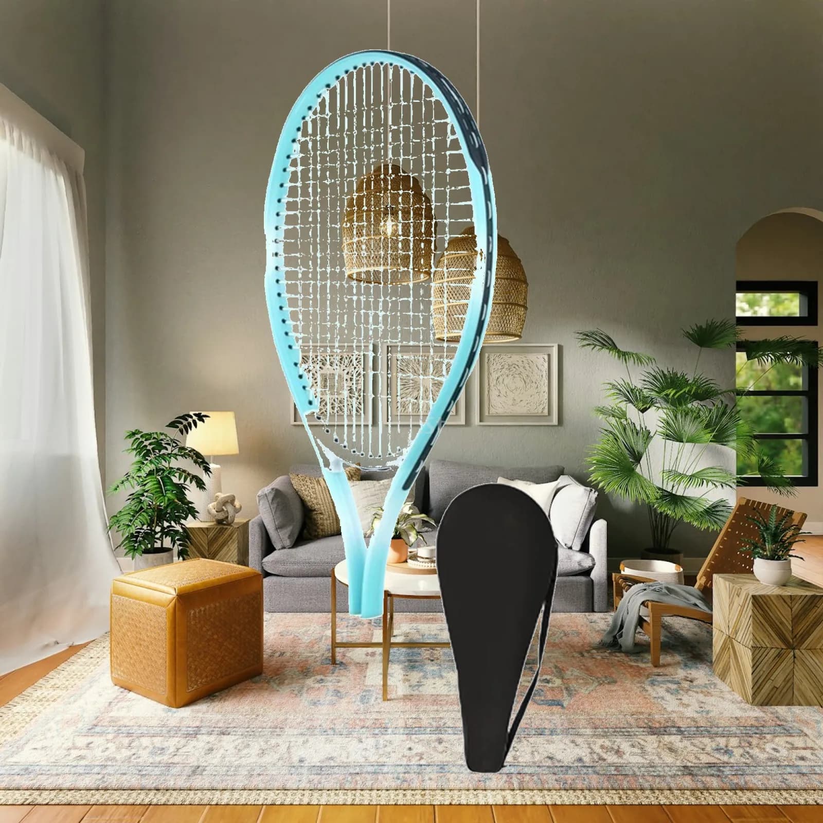 Alloy Tennis Racquet Pre Strung Comfortable Wear Resistant Grip Premium Practice Equipment for Men Women