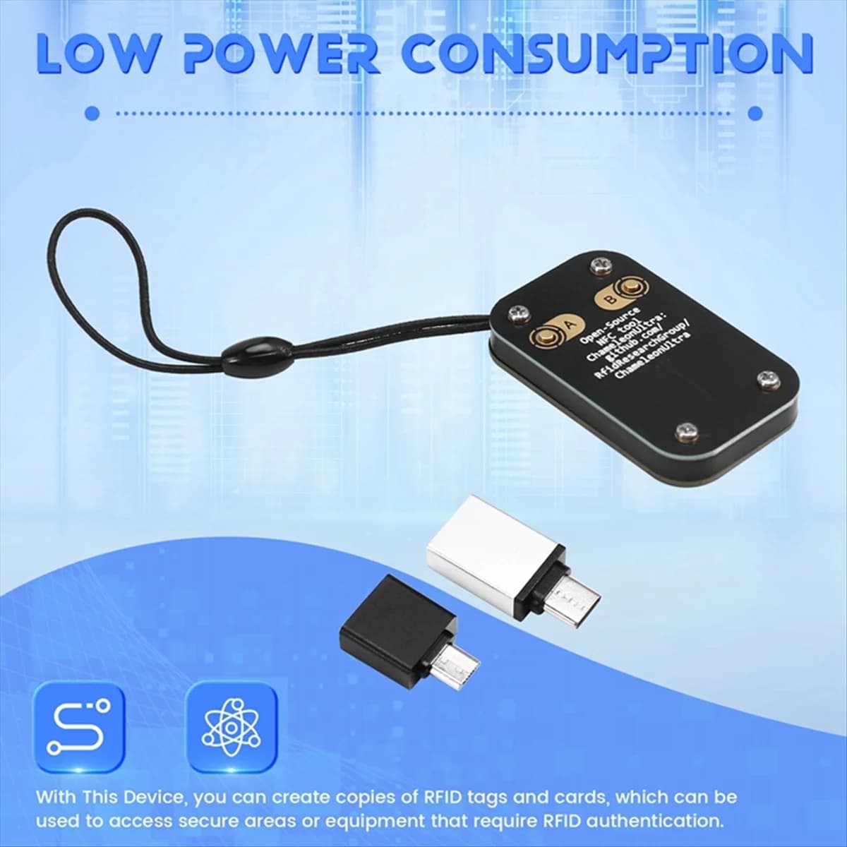 Nuovo emulatore di schede ultra intelligenti 3C-Chameleon Lettore di chip intelligenti RFID + portachiavi 5xCUID Scheda 5xUID compatibile con la scrittore di lettura NFC