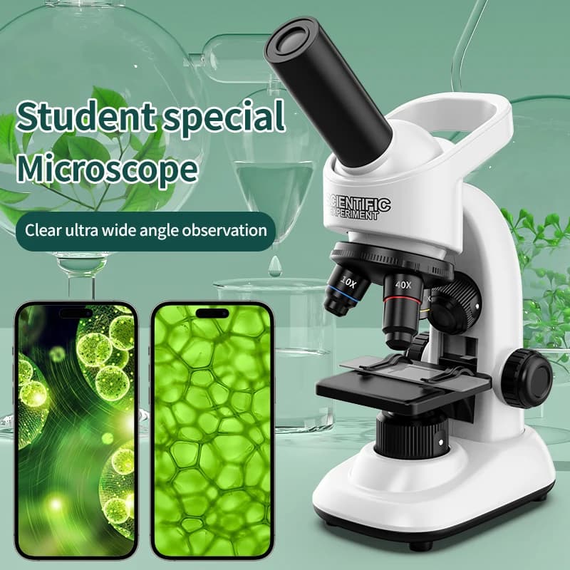 Kit Microscopio HD per Studenti, Ingrandimento 16000X, Multi-Lente, Esperimenti Sperimentali Scolastici, Educativo Professionale