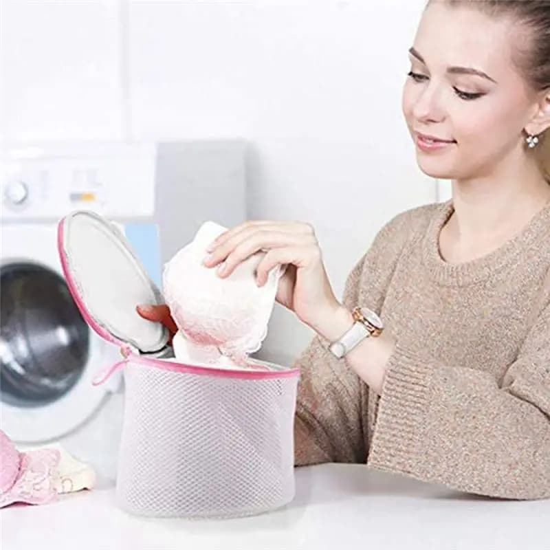 [N84R] Bra Laundry Bag,Laundry Bag Made Of Mesh Fabric Set, Reusable Laundry Bag,Set Of 10 Pink