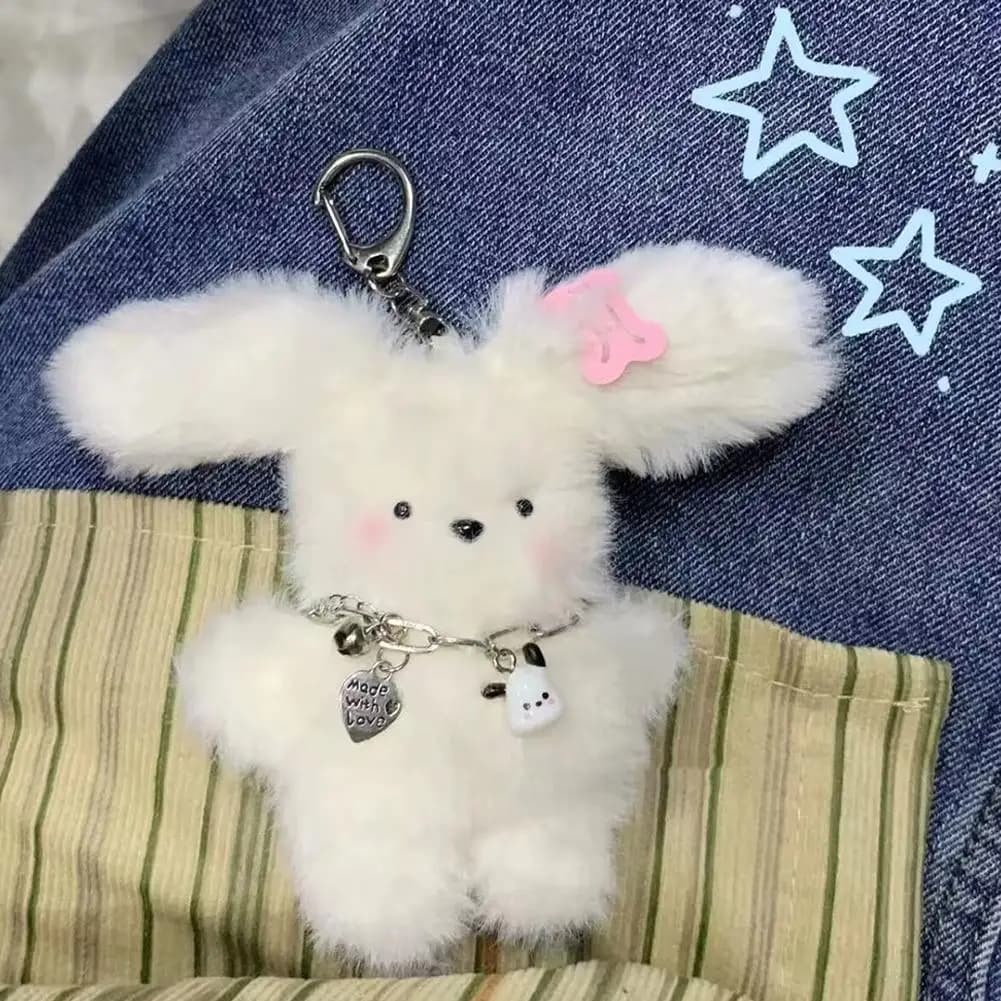 2026 Simpatico pilota Piccolo cane da latte Portachiavi bambola creativa Cucciolo di cartone animato Portachiavi in peluche Ciondolo per borsa Kit portachiavi morbido unico e giocoso