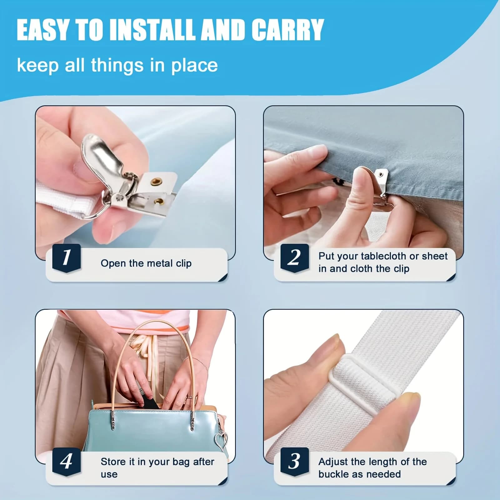 5 pz/set Pinze per lenzuolo regolabili Fissaggio per cintura Clip per lenzuolo Coprimaterasso Coperte per divano Supporto per trapunta Fascia elastica