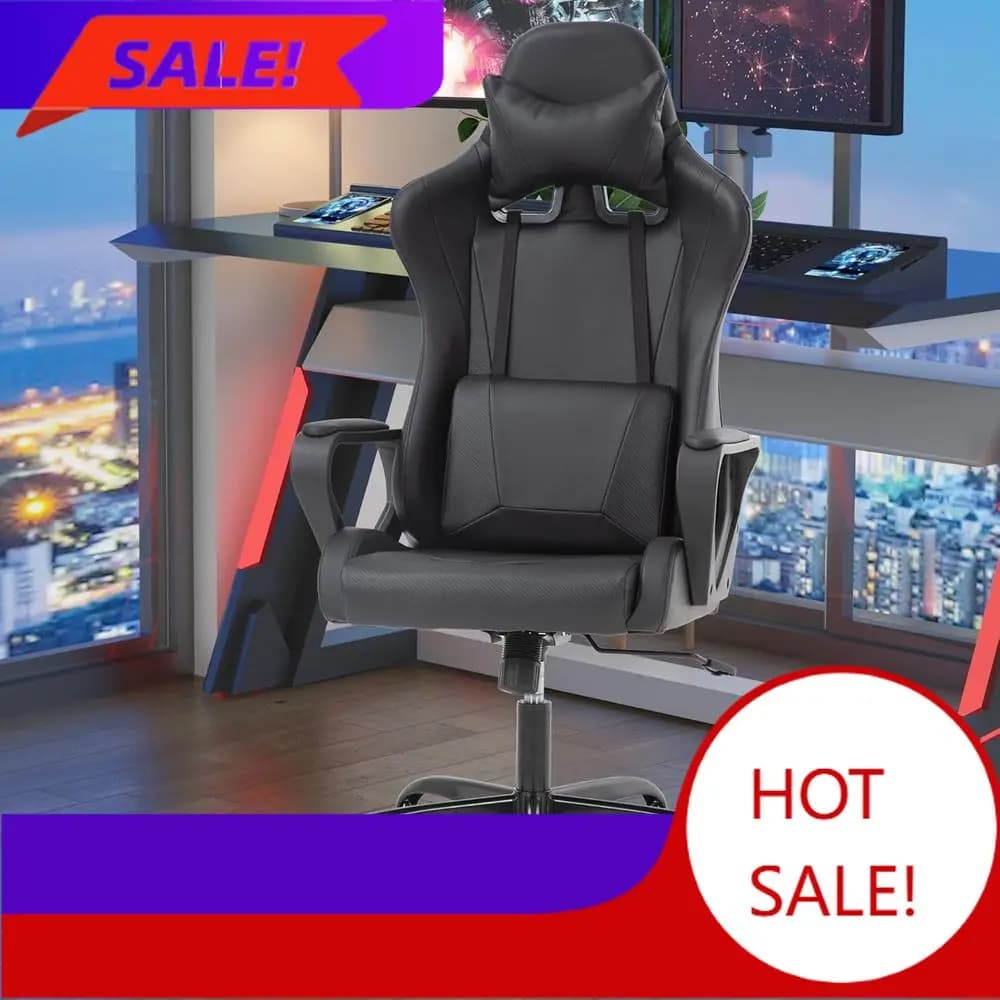 Sedia da Gaming Ergonomica Regolabile Stile Racing con Rotelle, Braccioli e Supporto Lombare per Uomini e Donne - Popolare e di Tendenza