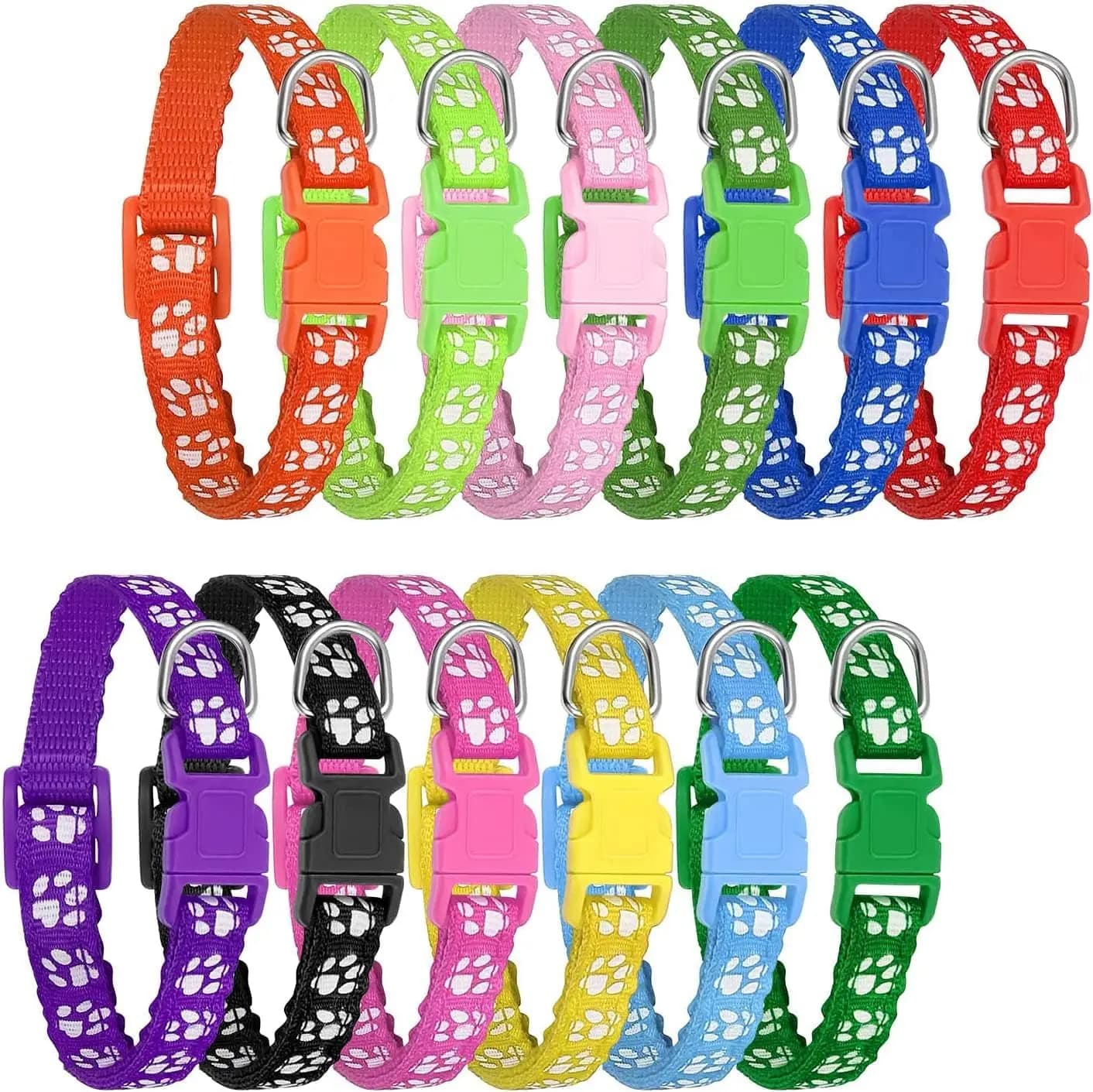Set da 12 collari per cani e gatti, collare identificativo regolabile in morbido nylon, adatto per gatti e cani appena nati.