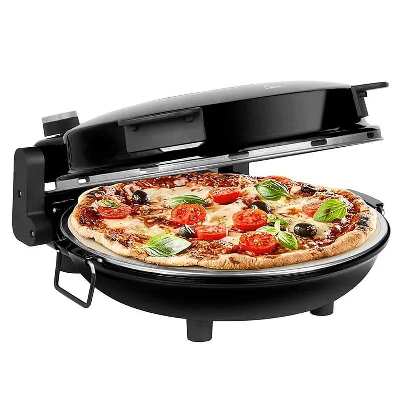 La macchina per pizza da banco da -1200 W riscalda fino a 420 gradi per la casa con pietra e teglia Forno elettrico per pizza in pietra