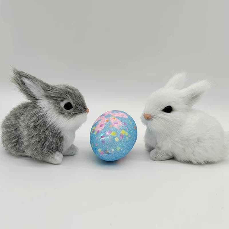 Nuova simulazione peluche coniglio giocattolo coniglio modello animale regalo per bambini carino mini coniglietto giocattolo ornamento figurine bambola animale peloso realistico