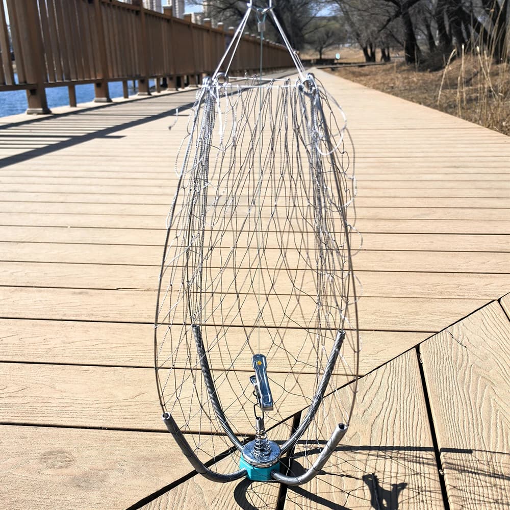 anti bite wire crab cage, underwater elastic shrinkage fishing net, 60cm diameter, professional underwater fishing equipment