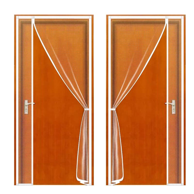 DTGJ Schermo per porta magnetica Stile apertura laterale Zanzariera Bianca Anti insetti Maglia invisibile Formato personalizzato Tulle Chiusura automatica