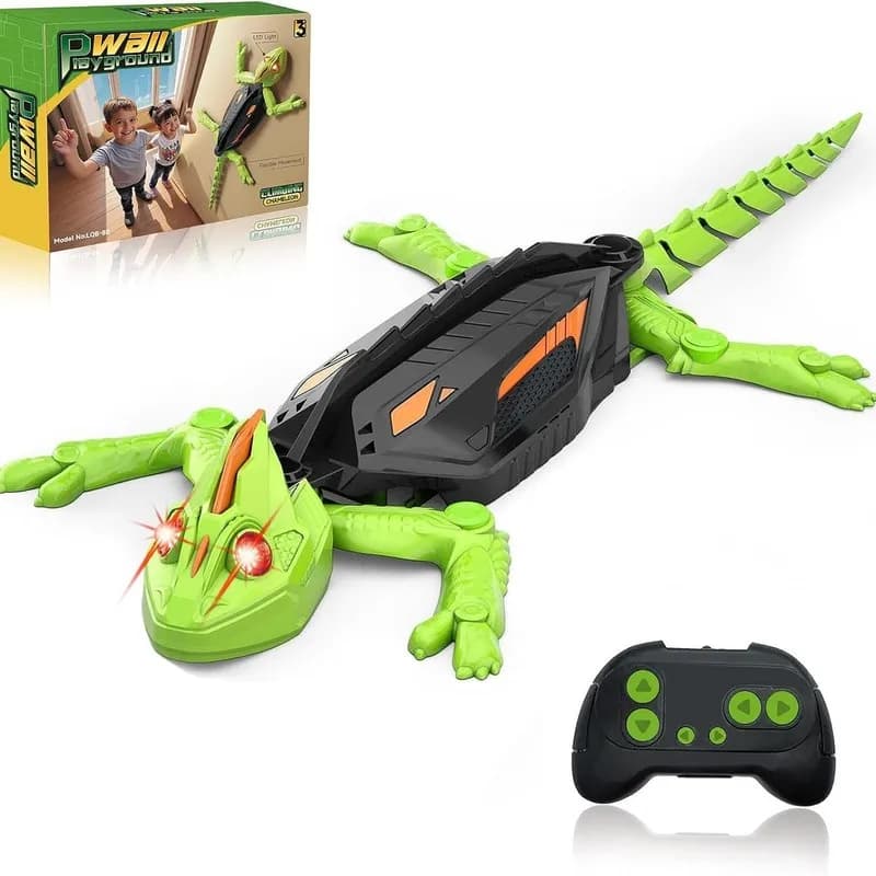 Robot Giocattolo Gecko Bionico Ricaricabile con Telecomando, Auto RC Intelligente per Arrampicata su Parete, Regalo di Halloween