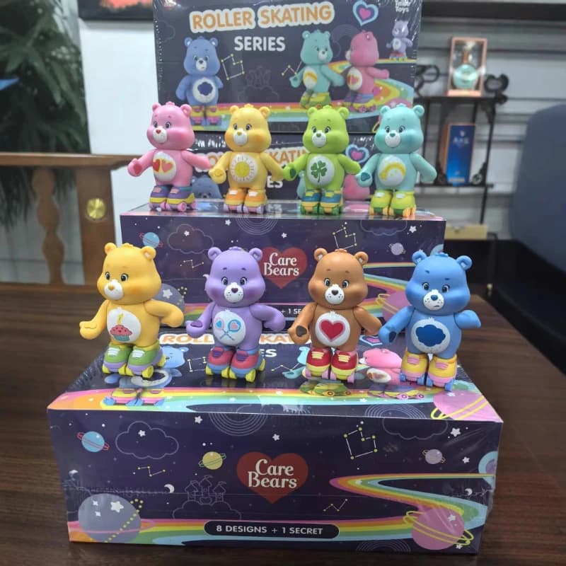 Authentic Miniso Kawaii Carebears Blind Box MINI Pretty Doll Rainbow Bear Figure Ornament Gift Girl Birthday Gift Christmas Gift