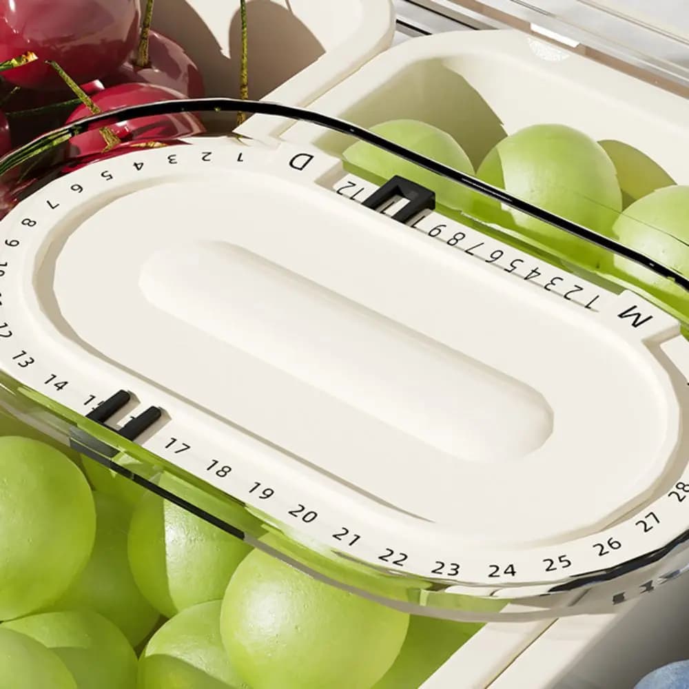 Contenitore Multifunzione a 5 Scomparti per Frutta Fresca, Trasparente e Rimovibile, con Coperchio, Scatola di Conservazione a Doppio Strato per Frigorifero