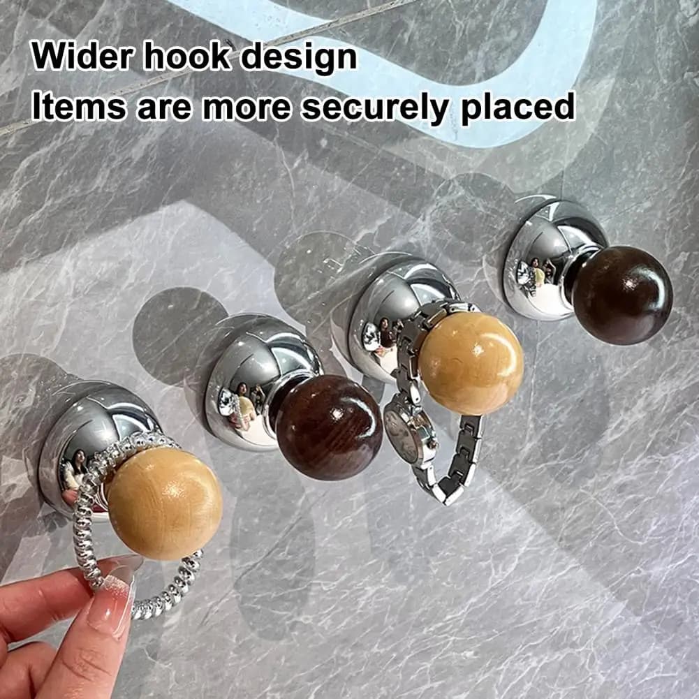 Ganci a ventosa con blocco a pressione, senza foratura, senza chiodi, senza colla, gancio da parete resistente, design sferico rotondo, gancio per appendere