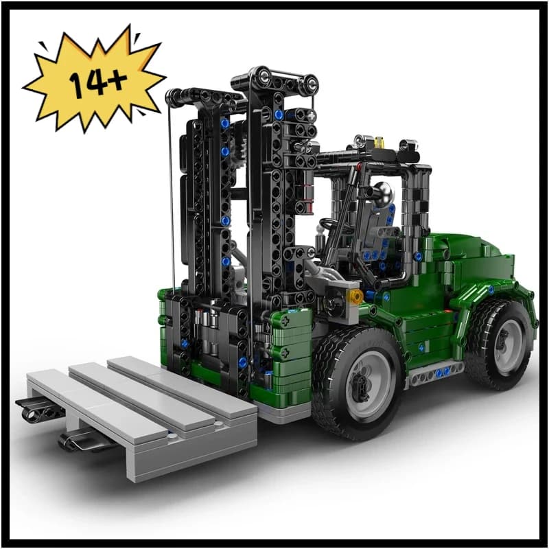 MOLD KING 20050 Set di blocchi di costruzione per carrello elevatore per carichi pesanti RC con pallet, giocattolo da costruzione per camion di raccolta tecnica per adulti