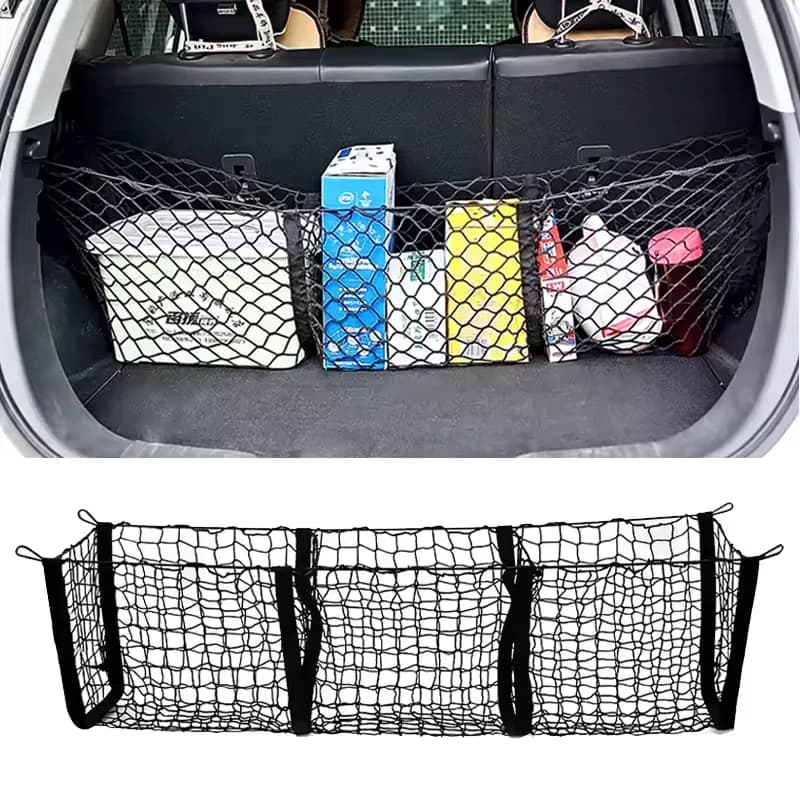 Rete da carico per bagagliaio, organizer per letto, rete portaoggetti in rete, accessori interni per camion, supporto per generi alimentari per letto per camioncino SUV, auto, Toyota