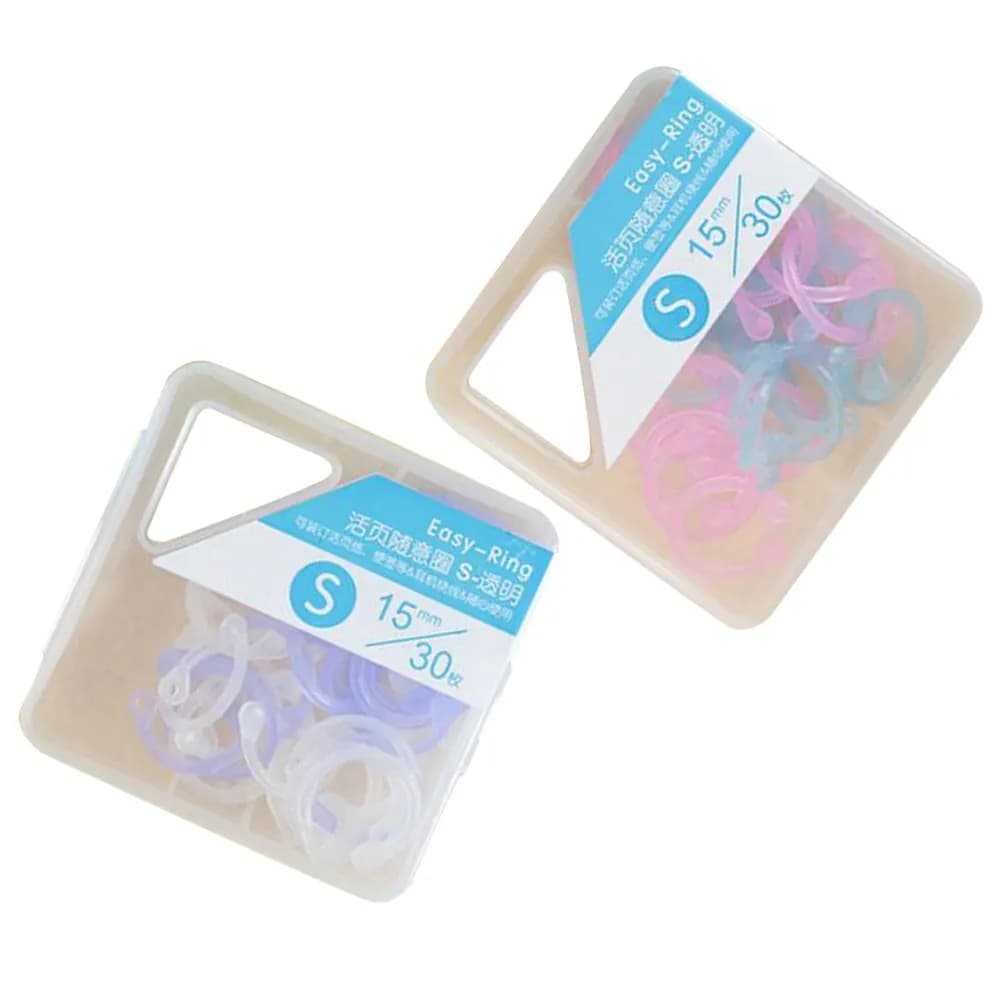 60Pcs Plastic Binder Rings for Planners Notebooks Journals Easy Clip Book Circles Household Office School Supply