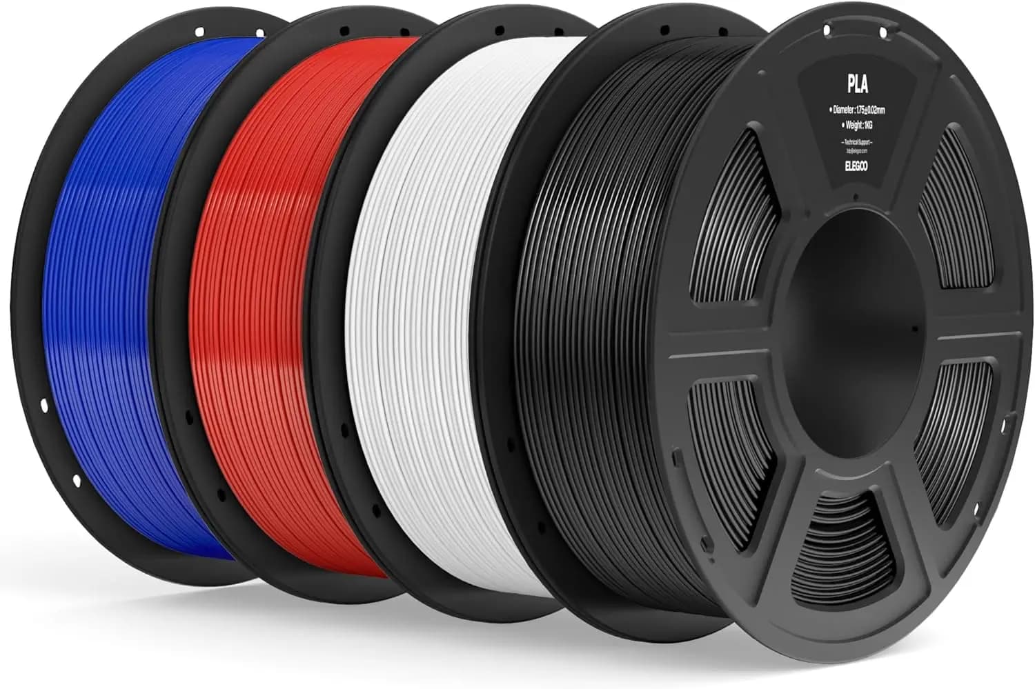 Filamento PLA ad Alta Precisione da 1,75mm, Confezione da 4KG per Stampanti 3D FDM in Colori Assortiti