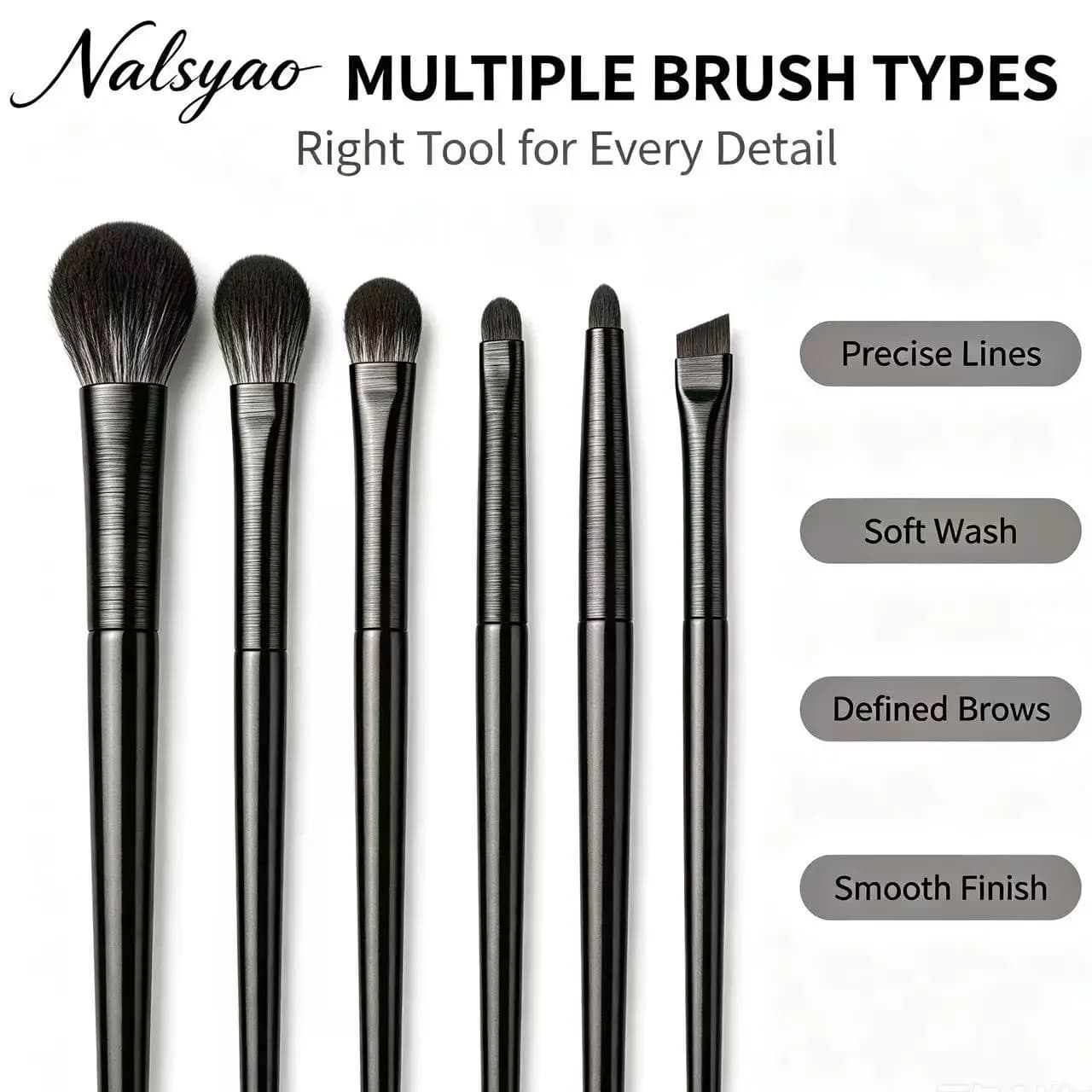 Blending Detail Make Up Tools Natural Eye Makeup Brushes Set Eyeshadow Brush Eyebrow Contour Eyeliner Brush Women Eyes Cosmetic