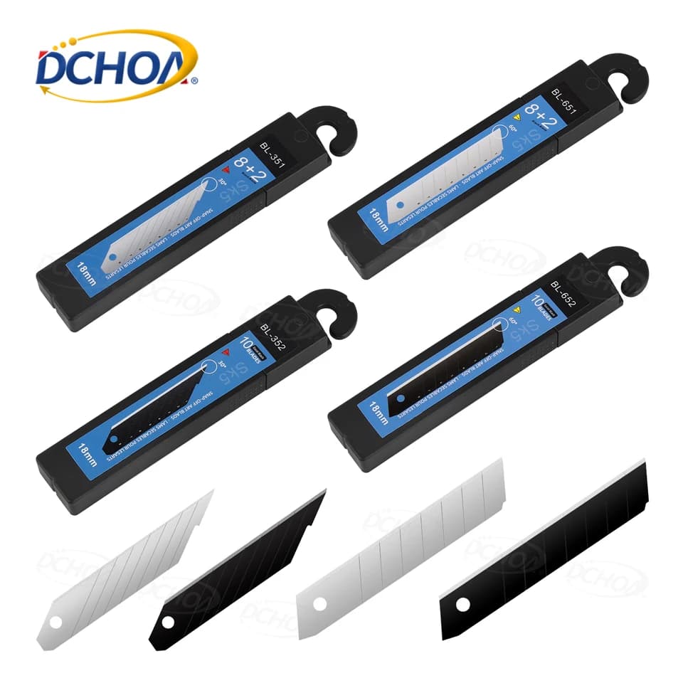 DCHOA 18mm Retractable Utility Knife Snap-Off Carbon Steel Blade Cutter for Vinyl Wrap Paper DIY Craft Cutting