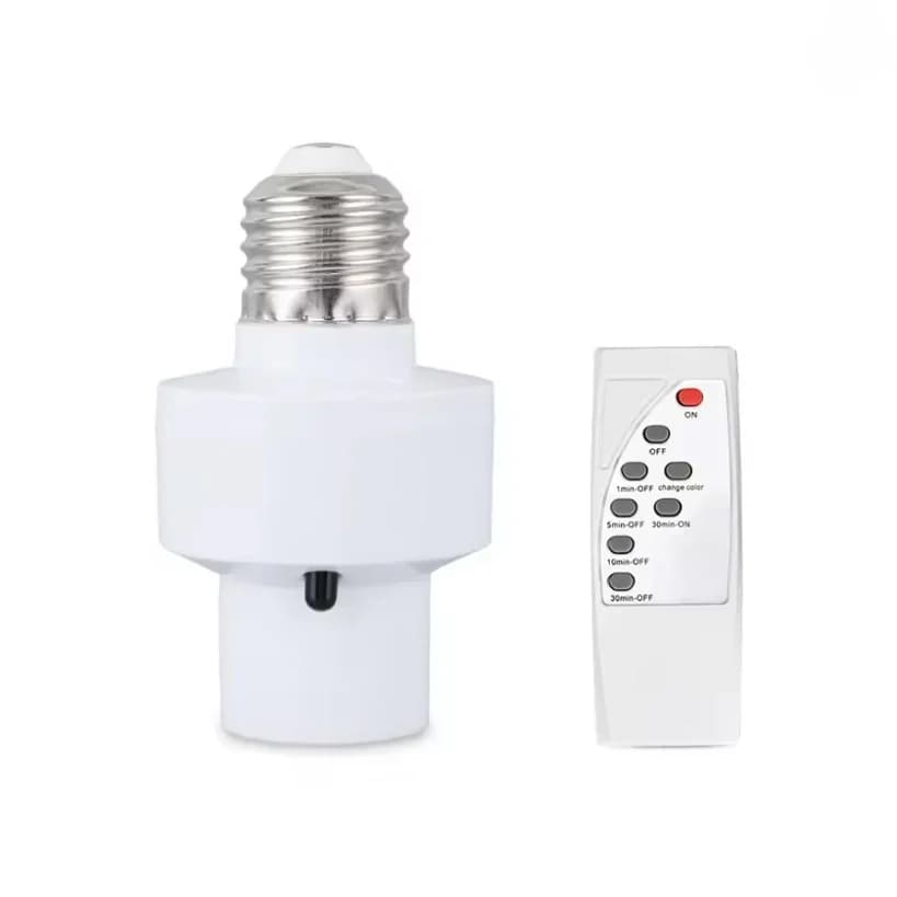 Portalampada LED con telecomando intelligente a infrarossi AC85-265V Timer universale Portalampada E27 Facile installazione per il garage del corridoio domestico