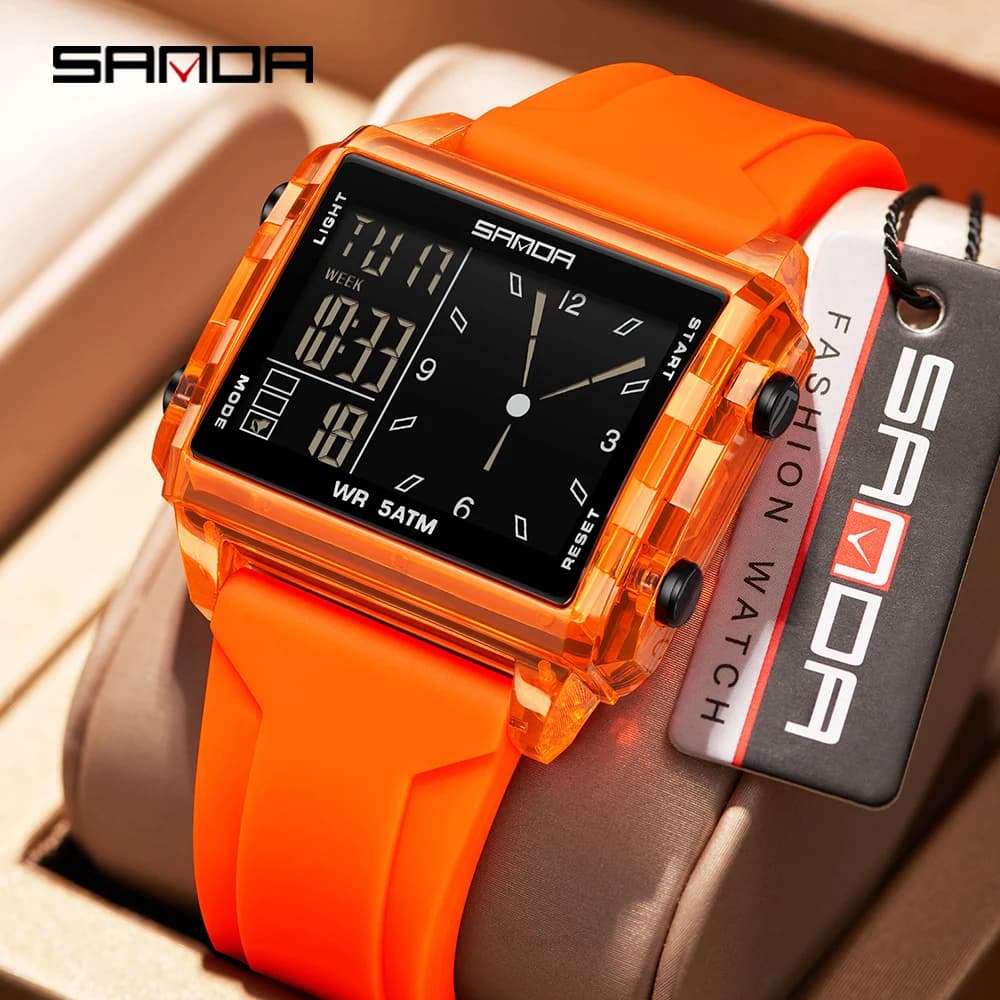 Fashion SADNA New 6273 Electronic watch for women Electronic watch for students with multifunctional waterproof LED timekeeping