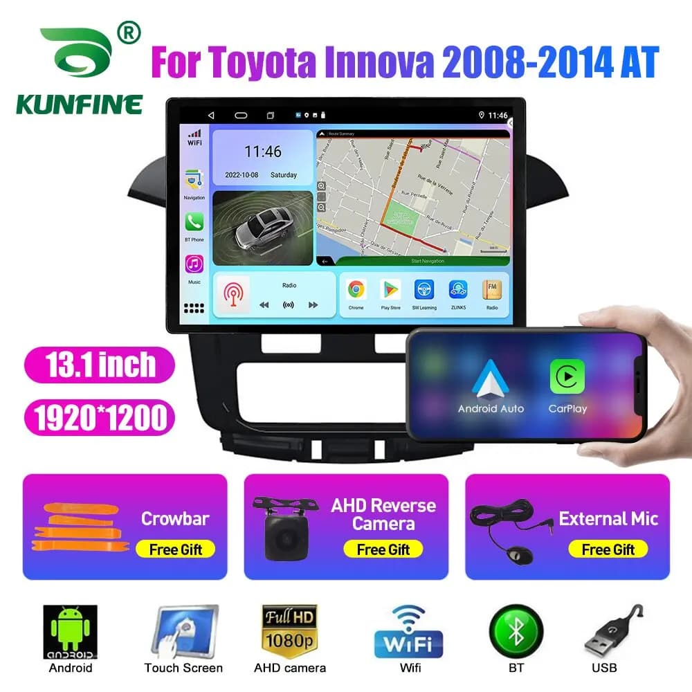 Autoradio da 13.1 pollici per Toyota Innova 2008 2009-2014 Car DVD Navigazione GPS Stereo Carplay 2Din Multimediale centrale Android Auto