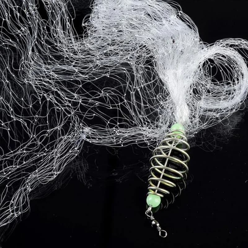 Fishing Net Trap Mesh Luminous Bead Netting Sea Fish Net Tackle Design Copper Shoal Cast Gill Feeder Fishing Trap Accessories