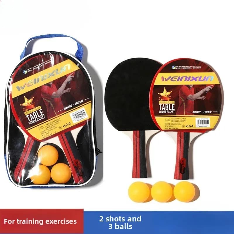 Set of Professional Ping Pong Rackets 2 Pieces with Inner Point Rubber and High Quality Blade