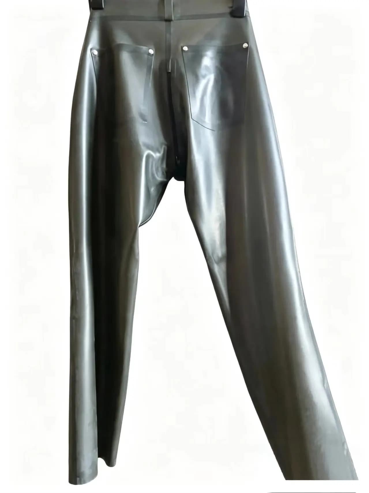 Jeans Aderenti in Lattice Naturale per Donna, Pantaloni Rosa in Gomma con Tasche, Abbigliamento Casual per Cosplay