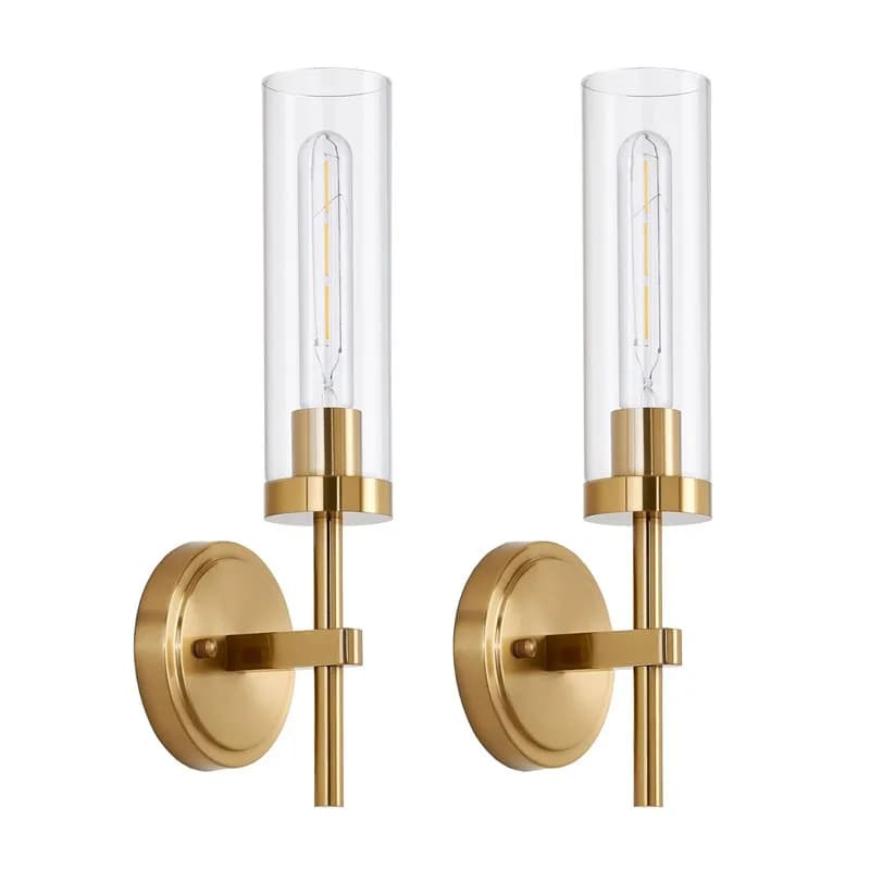 Nordic Golden Glass Wall Lamp Modern Bedroom Living Room Sofa Background Wal Light Aisle Lamp Double Head decor Lighting Fixture