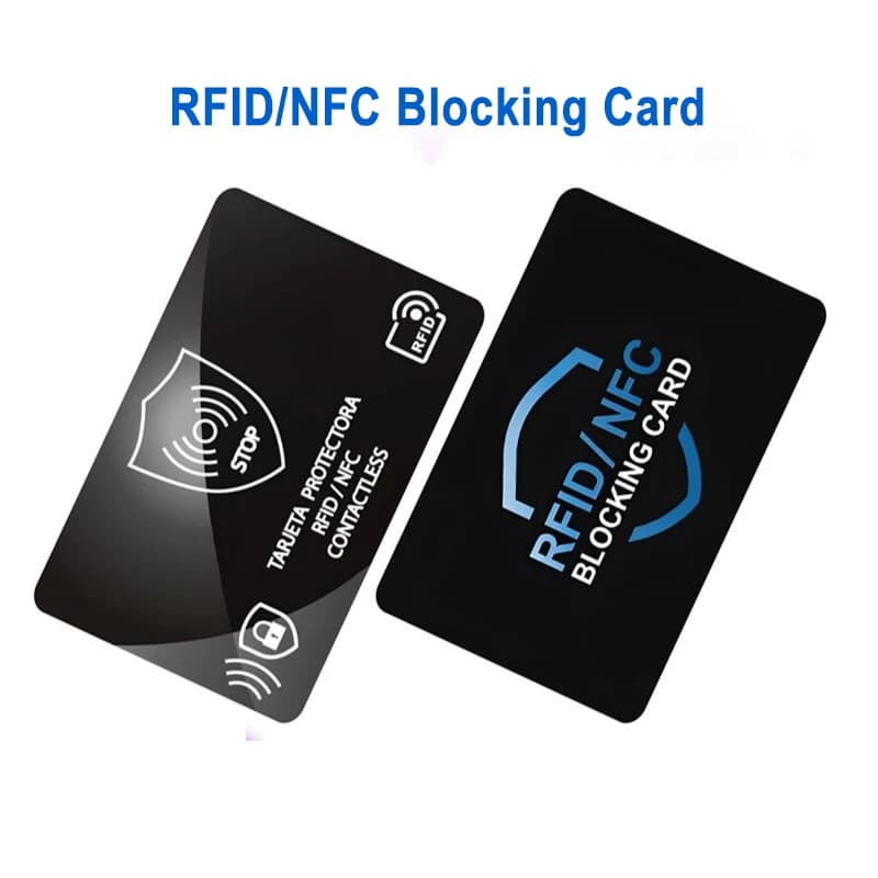 Blocco RFID Scheda di sicurezza Debito Carta di credito Protezione per passaporto Blocco segnale NFC ID ATM Guardia Custodia per porta carte