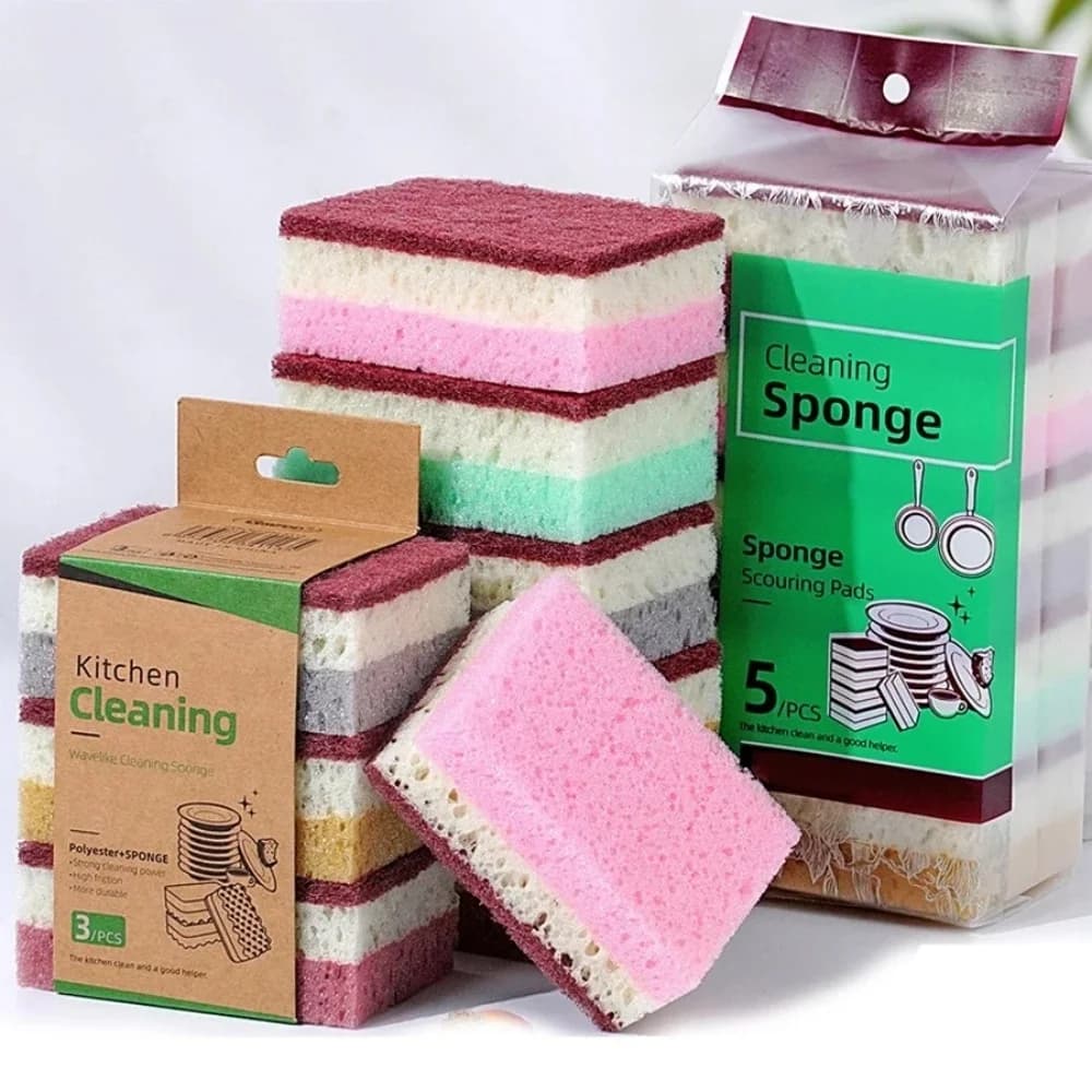 Sponge for cleaning dishes High density Strong removal of stains Kitchen Bathroom Washing of dishes Cleaning tool 3 color porous sponge