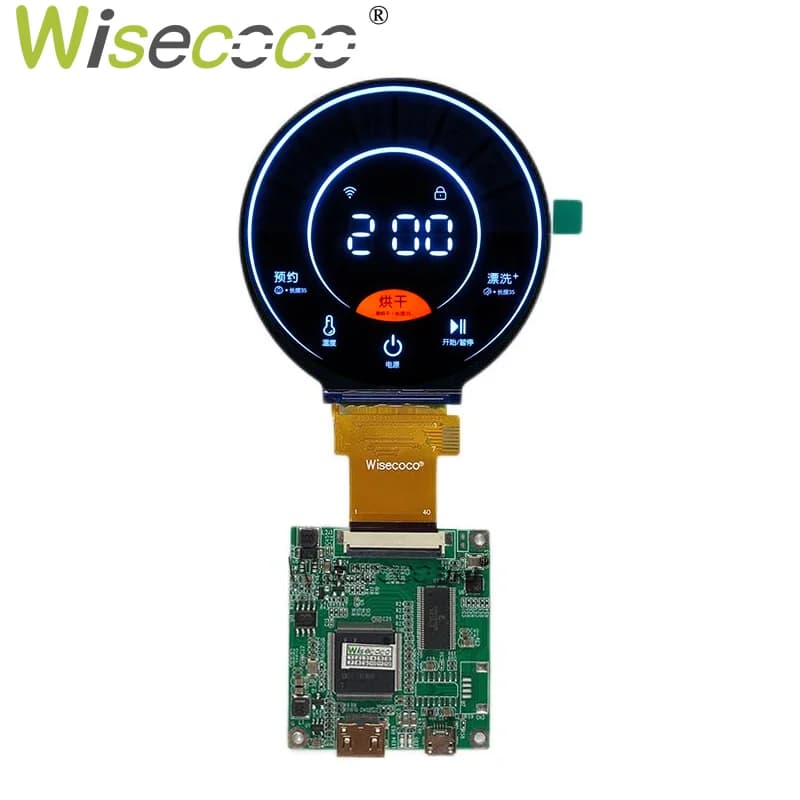Wisecoco Display rotondo da 2,8 pollici 480x480 RGB Raspberry Pi Strumenti Metri Smart Home Assistant Segnaletica digitale Pannello circolare