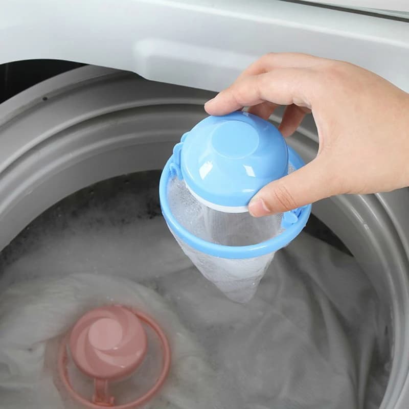 Sacco raccogli-pelucchi per lavatrice, filtro portatile per la rimozione dei capelli e delle fibre, rete filtrante per vestiti