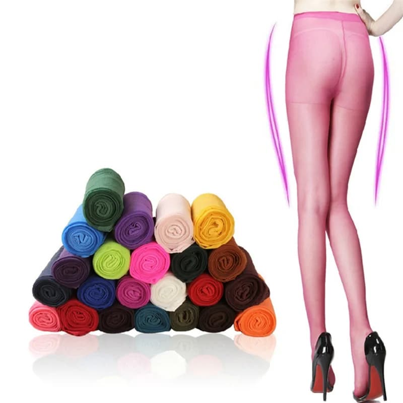 1 paio di colori trasparenti ultrasottili Color caramella collant da donna Sexy Mulheres Meias collant collant calze calze intimo