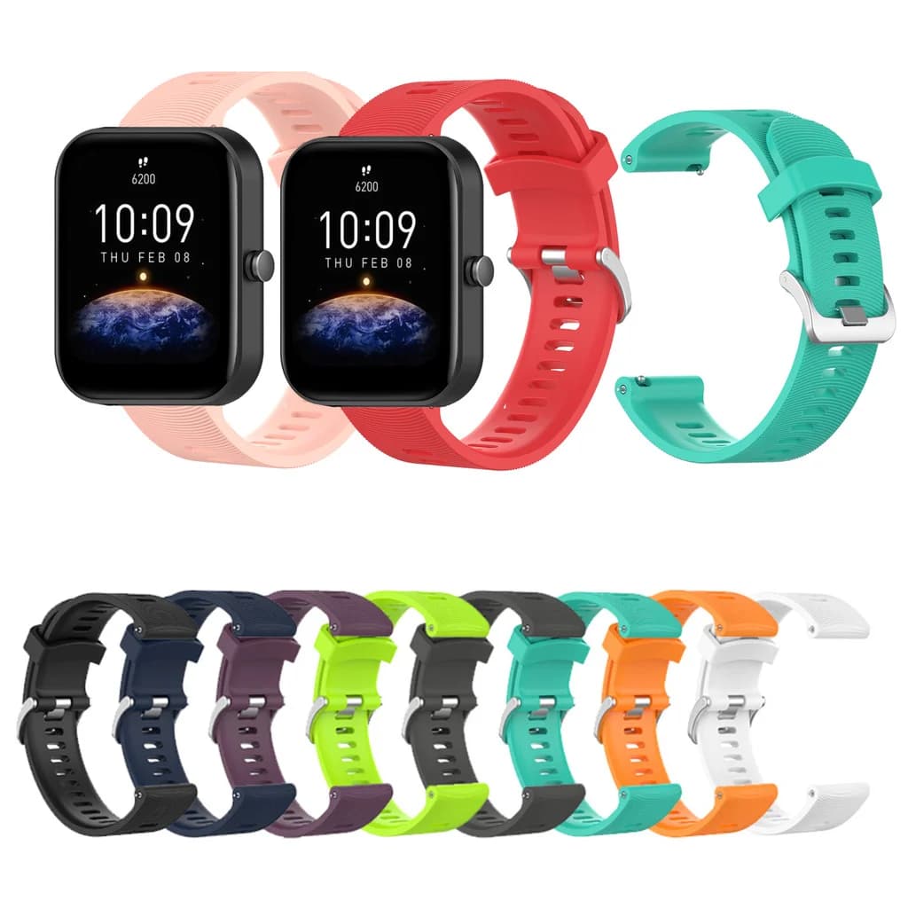 Cinturino per orologio in silicone da 20 mm cinturino classico con fibbia in metallo per Huami Amazfit Bip 3 Pro U Pro S Lite Active 2 accessori Smartwatch