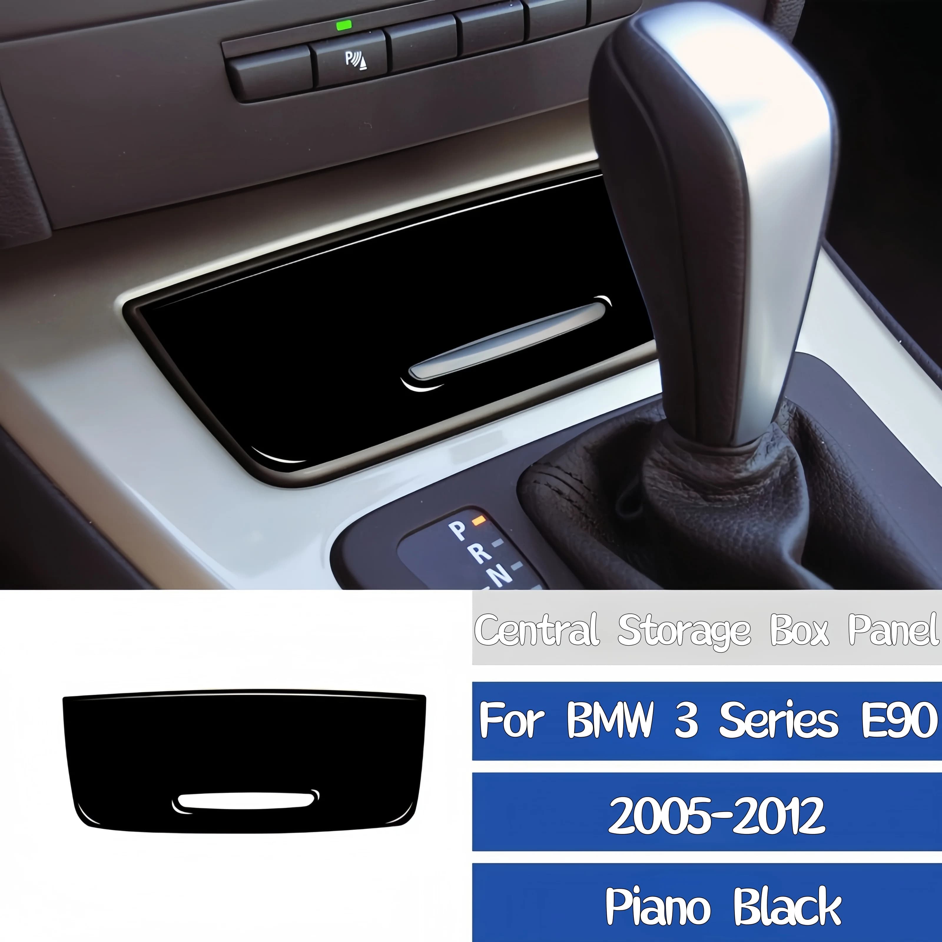 Per BMW E90 2005-2012 Accessori interni per auto Piano Nero Auto Scatola di immagazzinaggio di controllo centrale Pannello di rivestimento Decorazione adesivo