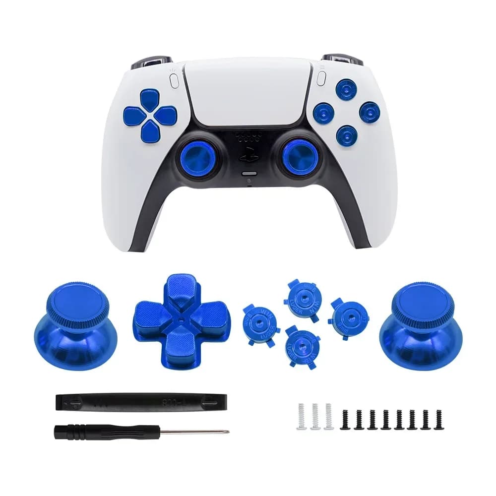 Pulsanti in alluminio di ricambio per controller PS5 Dpad in metallo Chiave direzionale ABXY Stick analogico per accessori gamepad PS4 fai da te