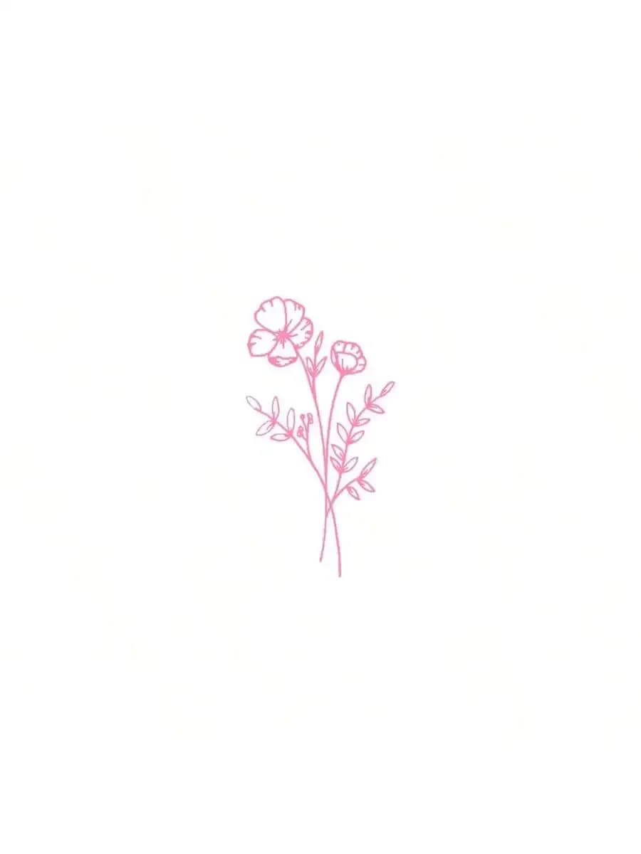 1pc Wild Flower Car Sticker, Suitable For Car Window, Laptop Back, Computer, Luggage, Car Parts, Car Line Drawing Sticker,