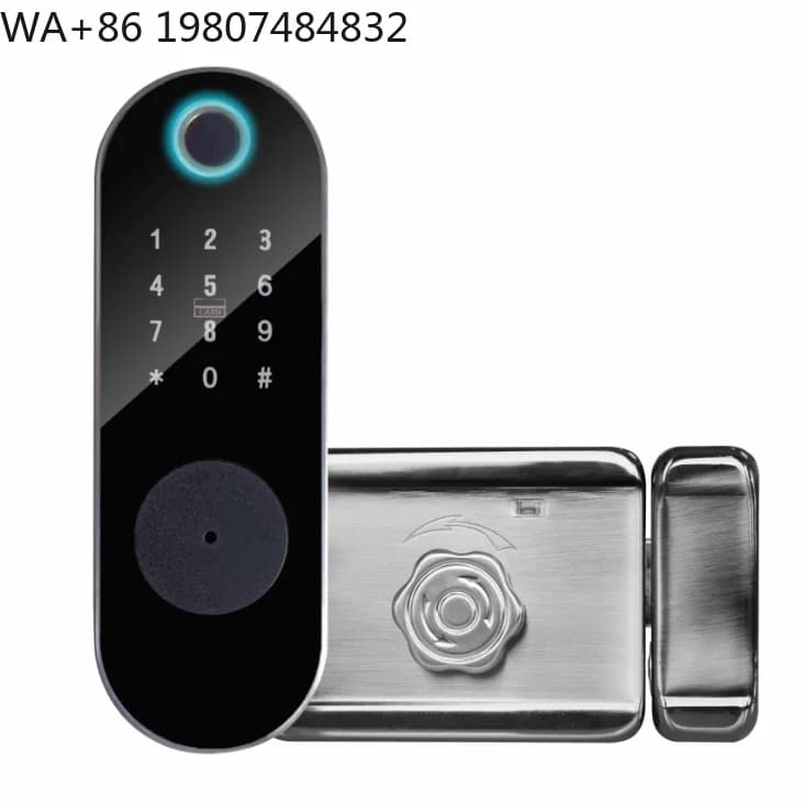 Saudi Popular WiFi Smart Gate Rim Lock Touch Keypad Fingerprint Passcode Digital Remote App Control Outdoor Security Lock