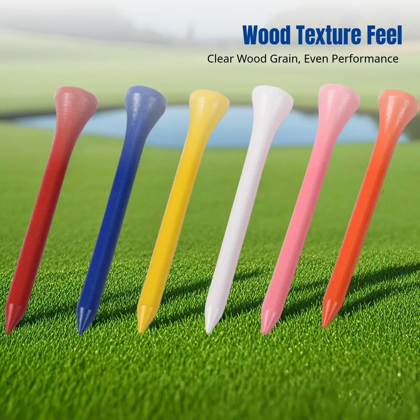 Tee da golf, picchetti in legno colorati assortiti, tee in busta, per pratica all'aperto
