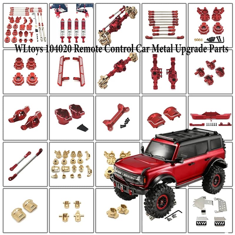 Kit di modifica di aggiornamento per WLtoys 104020 1/10 Veicolo fuoristrada a quattro ruote motrici con telecomando professionale 4x4 2.4G 4WD