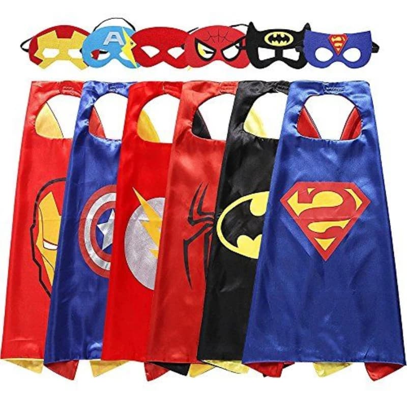 Supereroe Maschera per travestimento Mantello Mantello Anime Spider Man Batman Mantello Azione Capitan America Figura Giocattoli Cosplay Regali per feste per bambini