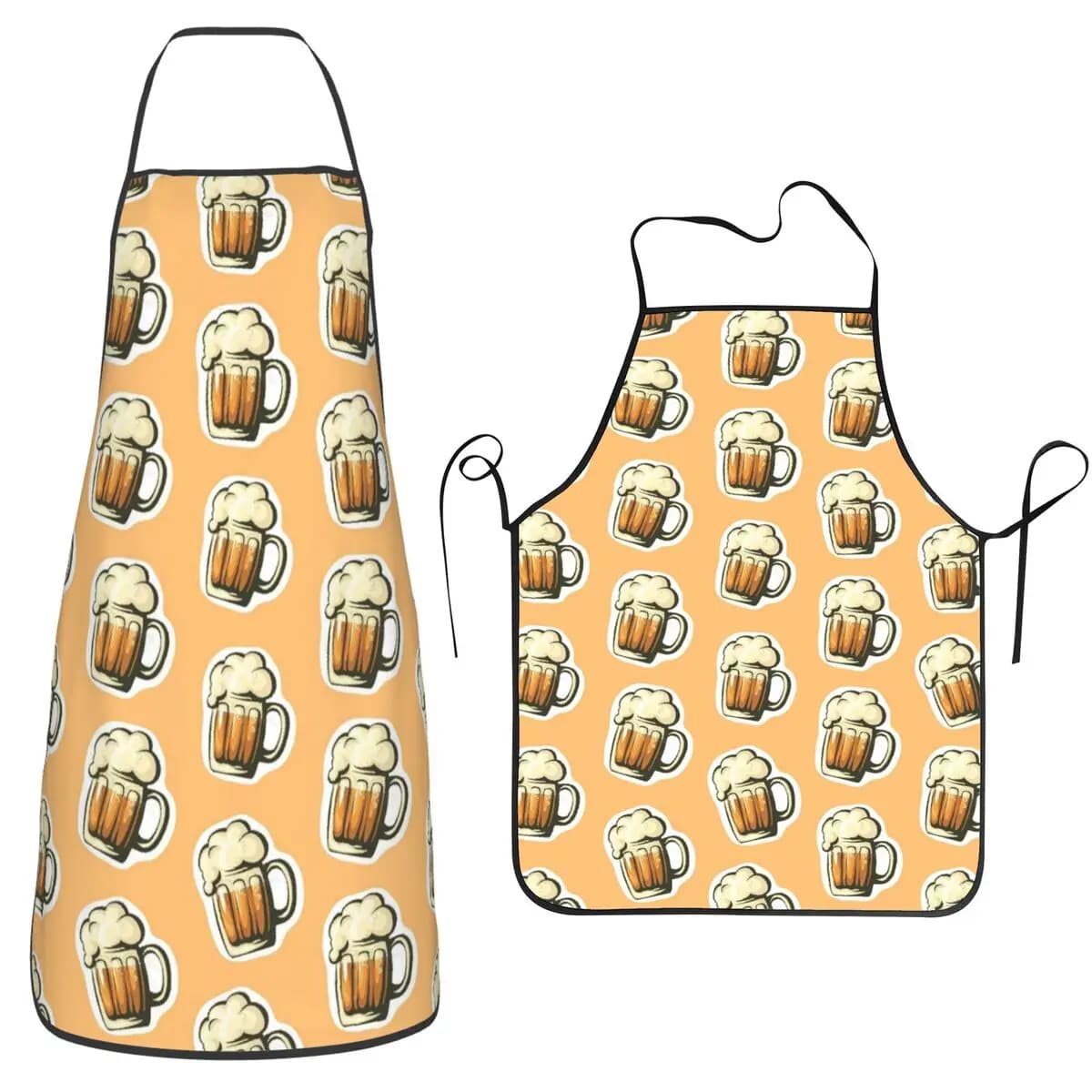 Grembiuli con stampa tazza di birra Chef Cucina Tablier Bavaglino senza maniche Pulizia della cucina Grembiule per donna Uomo Pittura
